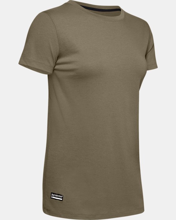Women's UA Tactical Cotton T-Shirt, Brown, pdpMainDesktop image number 4